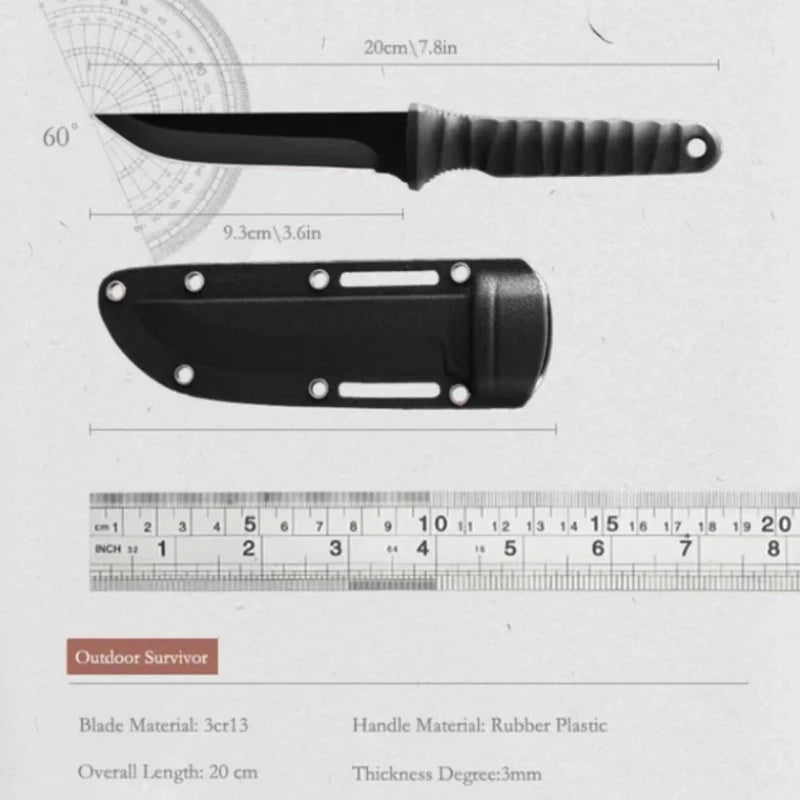 2024 New Outdoor knife self-defense knife outdoor survival knife  high hardness one steel  portable mountaineering k