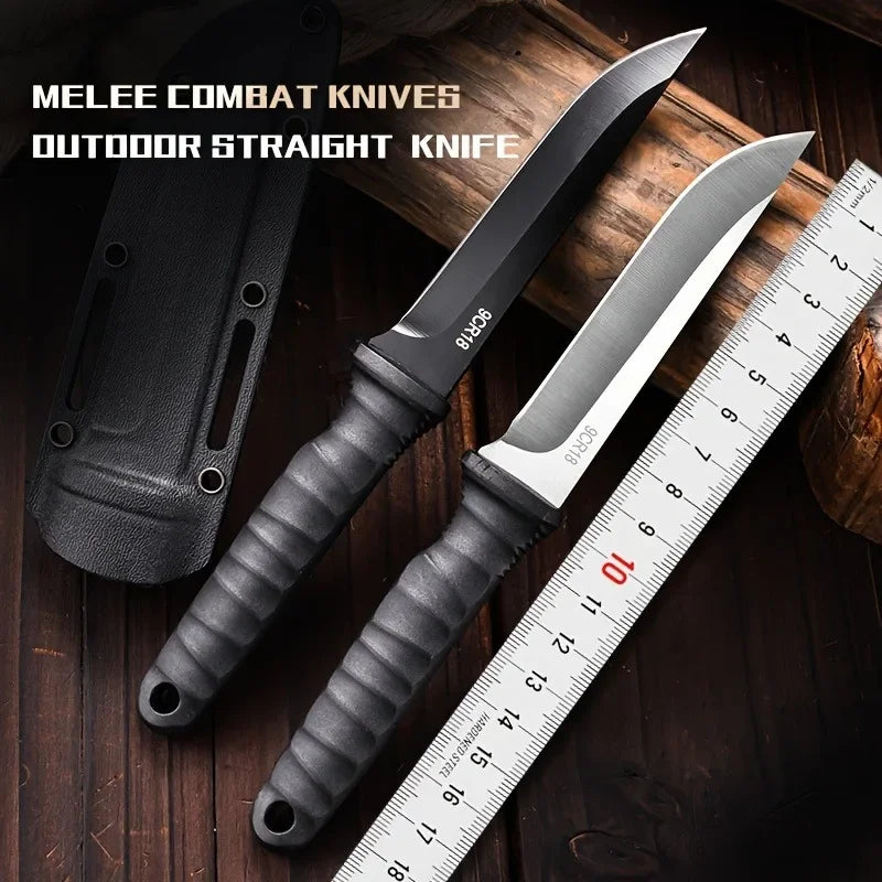 2024 New Outdoor knife self-defense knife outdoor survival knife  high hardness one steel  portable mountaineering k