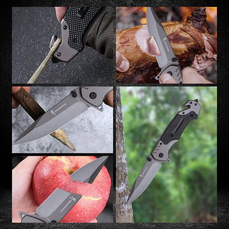 Folding Knife Outdoor Stainless Steel Pocket Knife Carry Folding Knife Fruit Knife Camping Portable High Hardness Sharpness