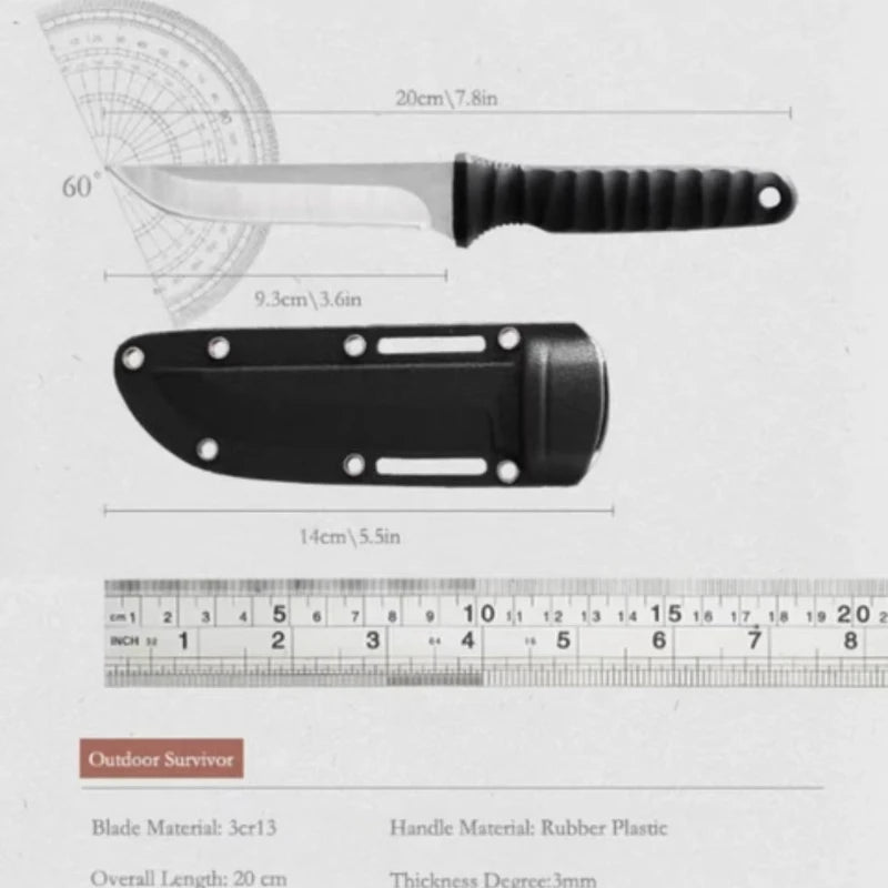 2024 New Outdoor knife self-defense knife outdoor survival knife  high hardness one steel  portable mountaineering k