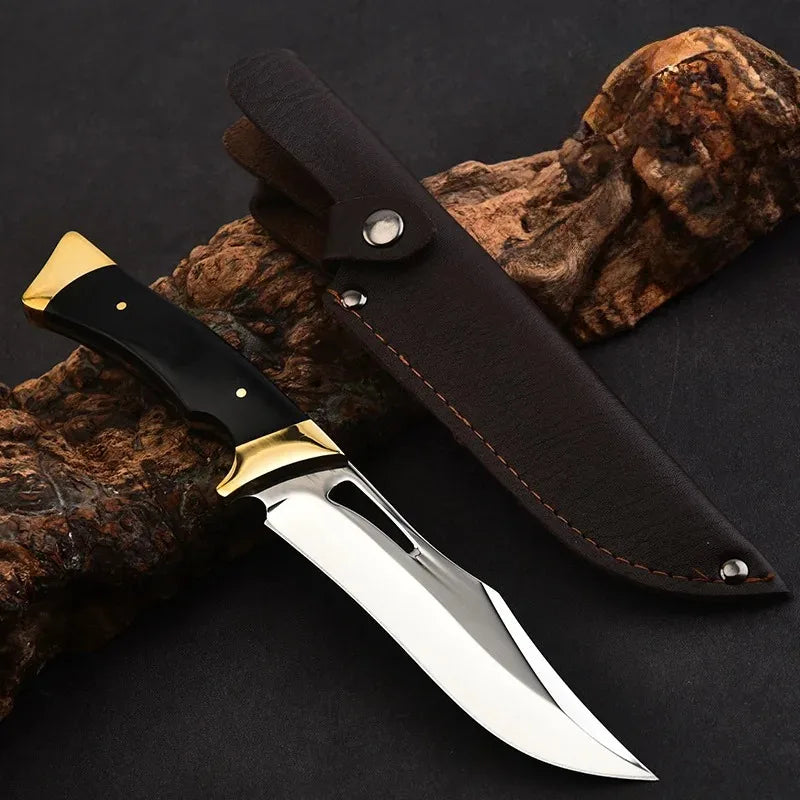 Outdoor High-Hardness Military Tactical Knife EDC Fixed Blade Self-Defense Field Multi-purpose Survival Knife and Cutting Knife