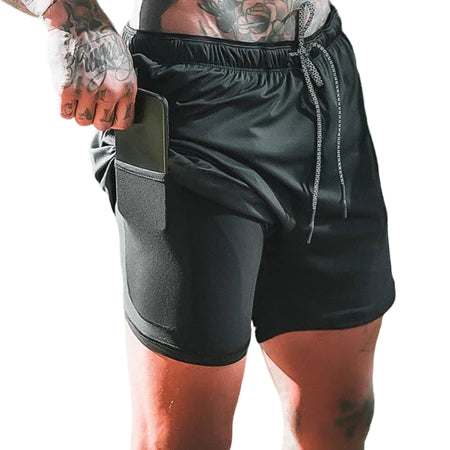 SHORTS DRY_ FIT DE COMPREÇÂO 2 EM 1