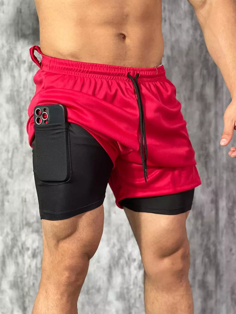 SHORTS DRY_ FIT DE COMPREÇÂO 2 EM 1