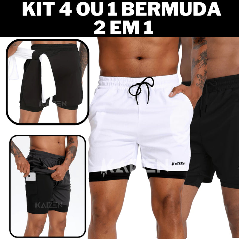 SHORTS DRY_ FIT DE COMPREÇÂO 2 EM 1