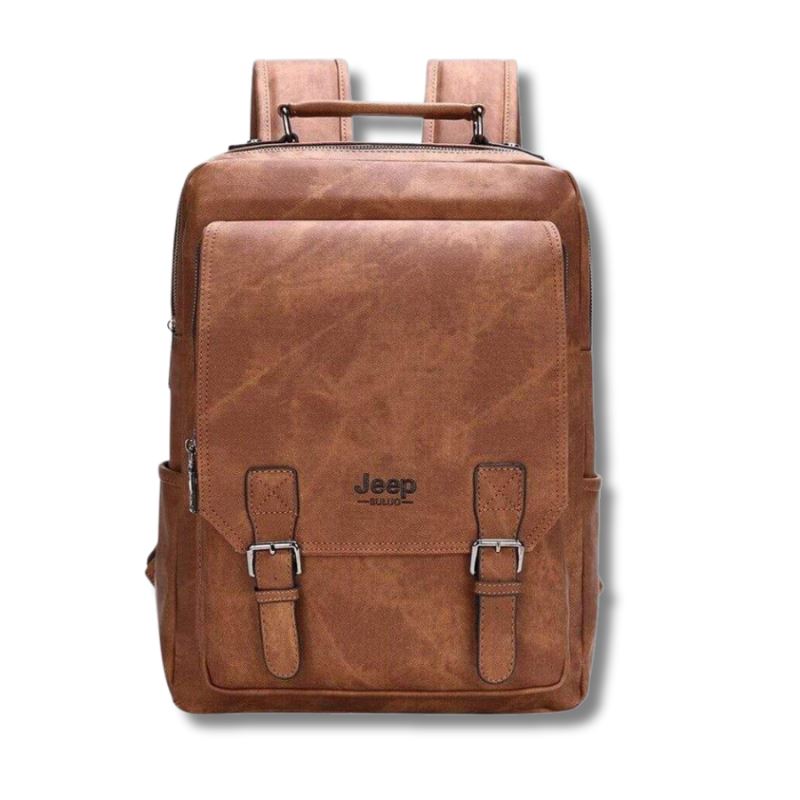 Mochila JEEP de Couro com Bolsos - Elegant - Maschille