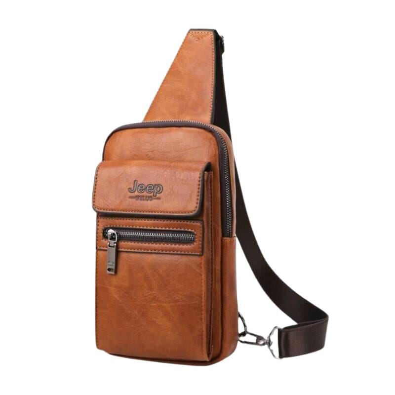 Bolsa JEEP de Couro Masculina Transversal - Firenze - Maschille