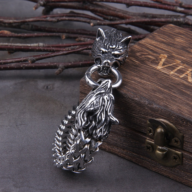 Pulseira Masculina Wolf Figth com Caixa Viking - Maschille