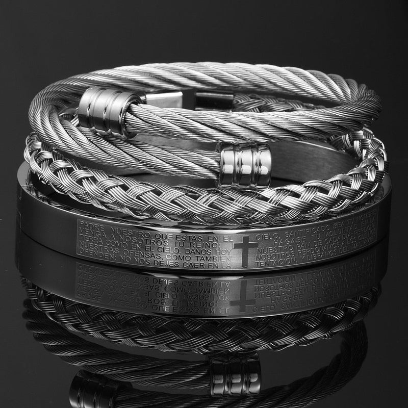 Pulseira Masculino Bracelete Pai Nosso - Maschille