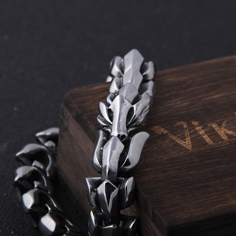 Pulseira Masculina Head Dragon com Caixa Vikings - Maschille