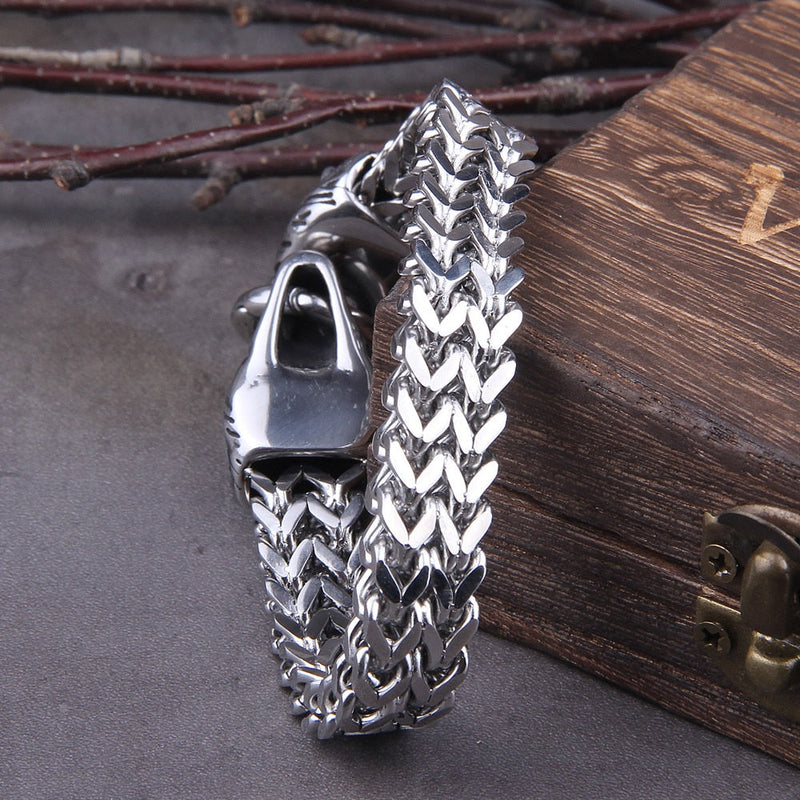 Pulseira Masculina Wolf Figth com Caixa Viking - Maschille