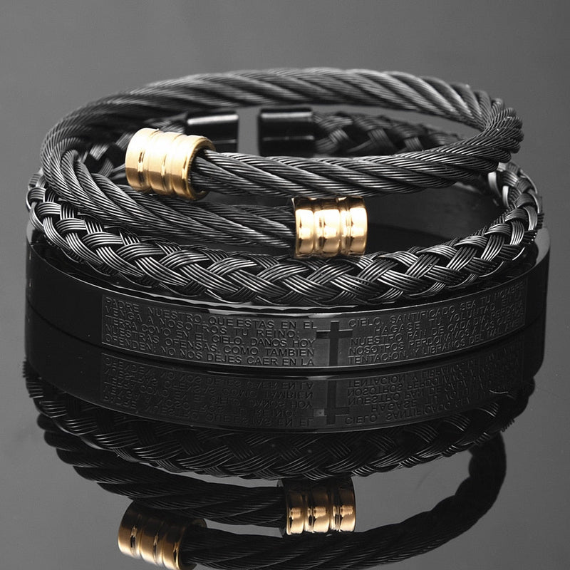 Pulseira Masculino Bracelete Pai Nosso - Maschille