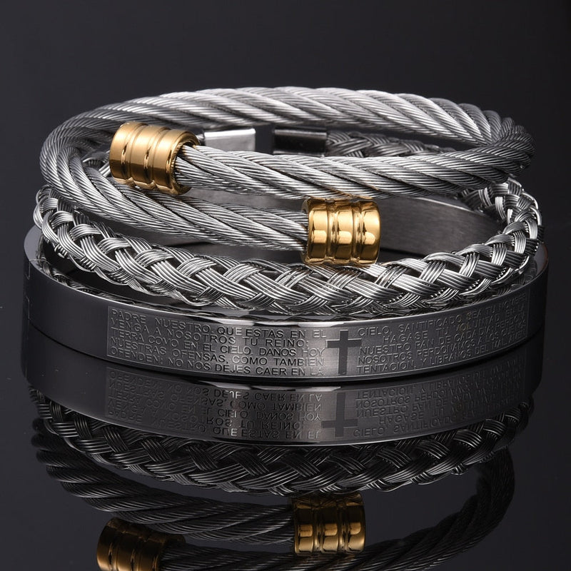 Pulseira Masculino Bracelete Pai Nosso - Maschille