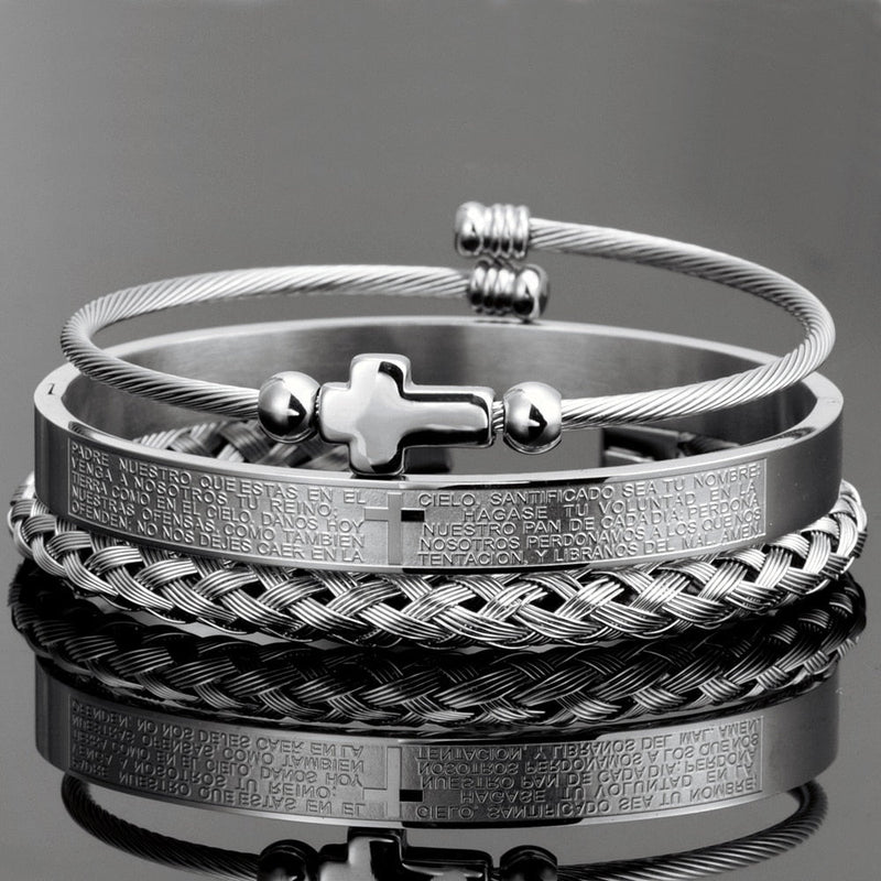 Pulseira Masculino Bracelete Pai Nosso - Maschille