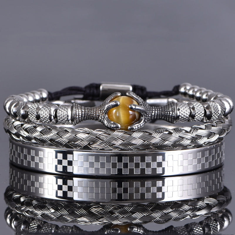 Pulseira Bracelete Masculino Olho de Tigre Stone - Maschille