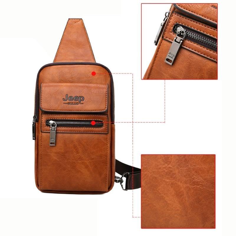 Bolsa JEEP de Couro Masculina Transversal - Firenze - Maschille