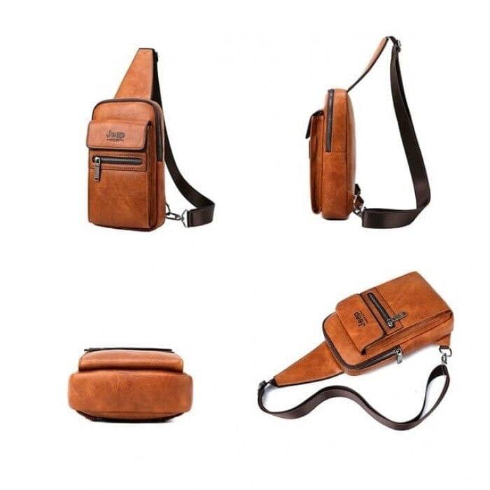 Bolsa JEEP de Couro Masculina Transversal - Firenze - Maschille