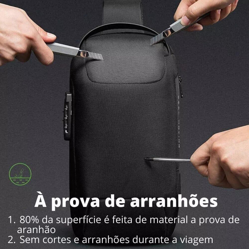 Mochila Multifuncional, Impermeável e Antifurto Com Cadeado - Safe Bag - Maschille