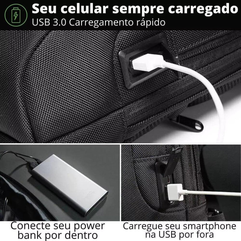 Mochila Multifuncional, Impermeável e Antifurto Com Cadeado - Safe Bag - Maschille